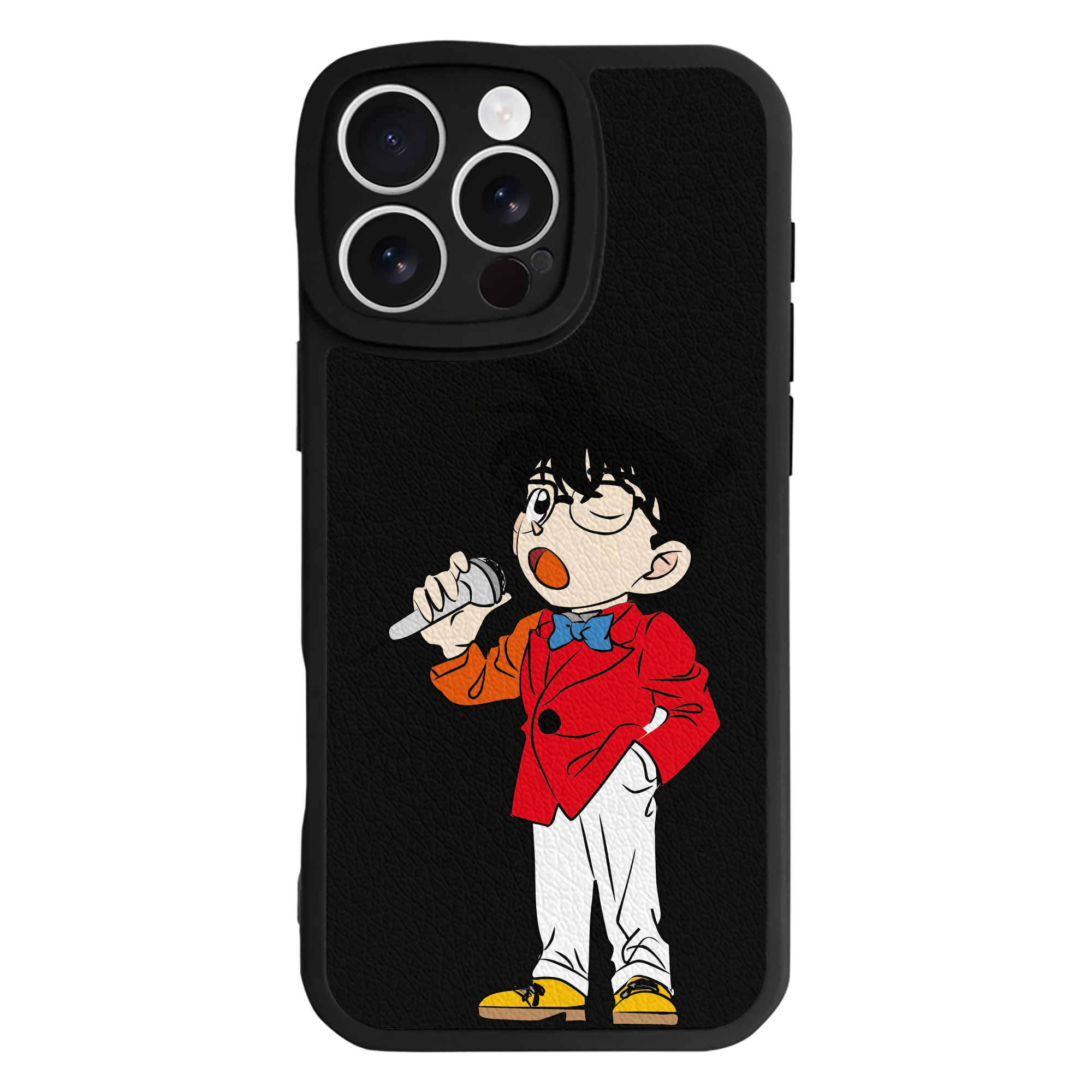 （画像用） 名探偵コナン 江戸川 コナン Detective Conan Conan Edogawa 【iPhone 16シリーズ対応】シリコンスマホケース（レザー調） 材質：シリコン